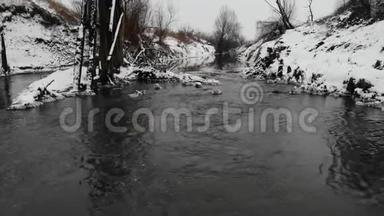 河在冬天，水流.. 靠近<strong>水源</strong>